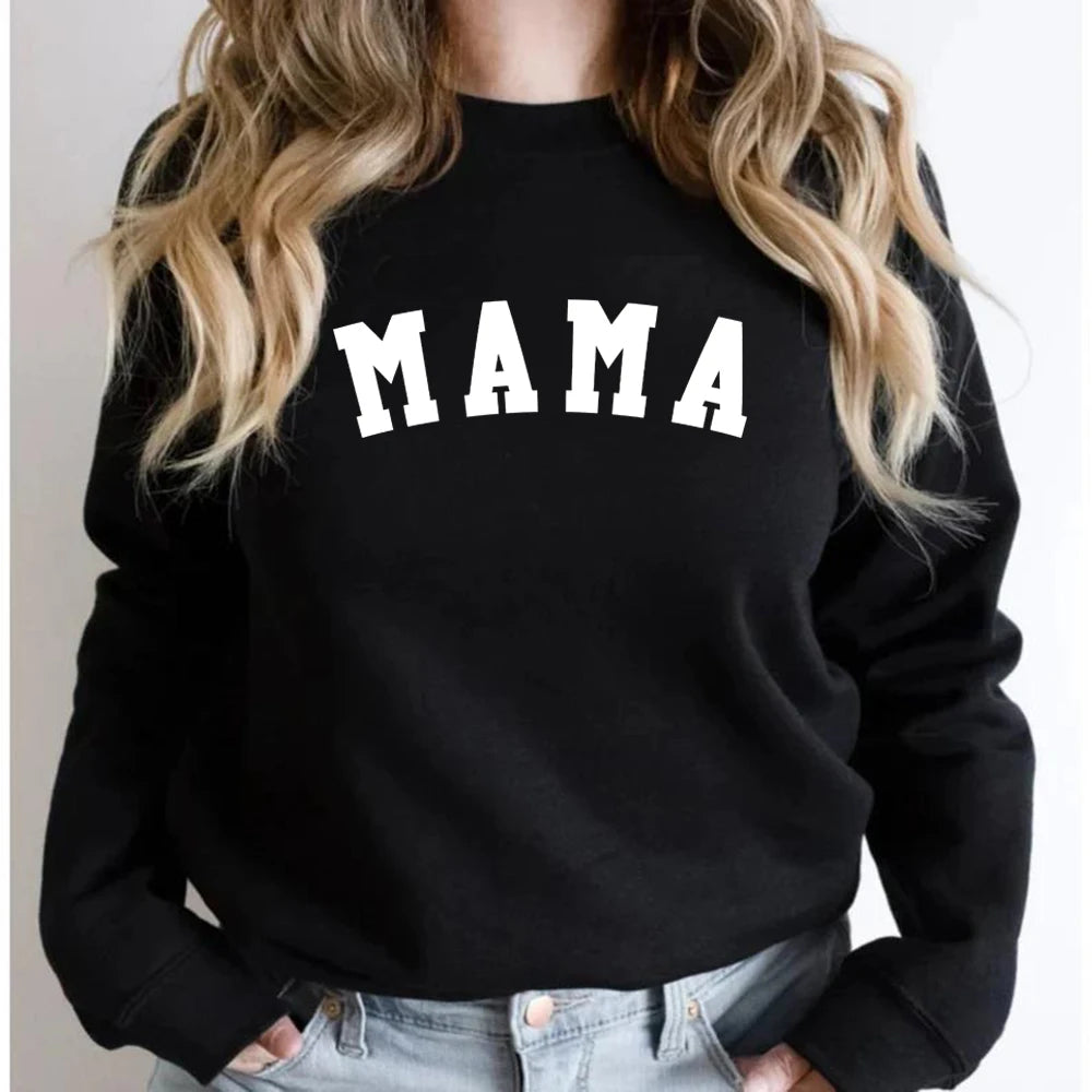 Mama Sweatshirt Mom Mother's Day Pregnancy Announcement Casual Tops Hoody