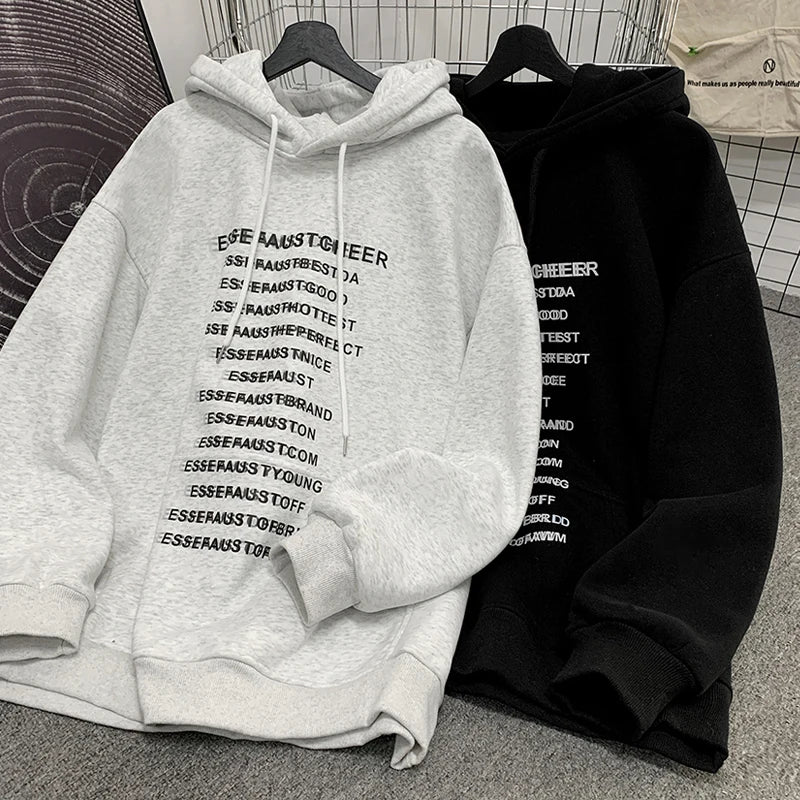 Fashion Baggy Letter Print Casual Unisex Hoodie