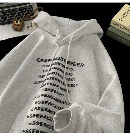 Fashion Baggy Letter Print Casual Unisex Hoodie