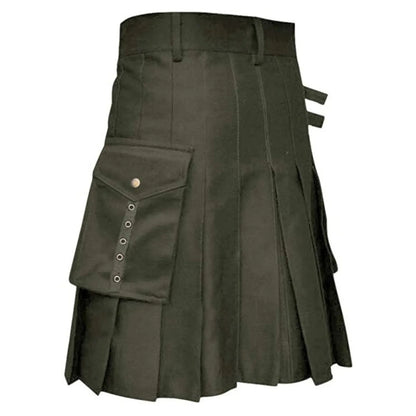 JuliaFashion - Scottish Traditional Highland Tartan Kilt Trend Scottish Holiday Medieval Pleated Skirt Men Scottish Traditional Tartan Kilt Dress