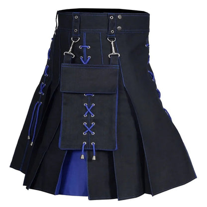 JuliaFashion - Scottish Traditional Highland Tartan Kilt Trend Scottish Holiday Medieval Pleated Skirt Men Scottish Traditional Tartan Kilt Dress