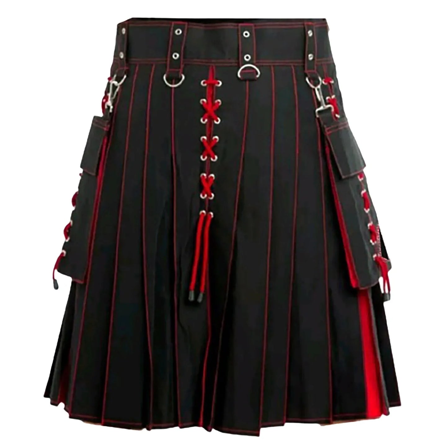 JuliaFashion - Scottish Traditional Highland Tartan Kilt Trend Scottish Holiday Medieval Pleated Skirt Men Scottish Traditional Tartan Kilt Dress