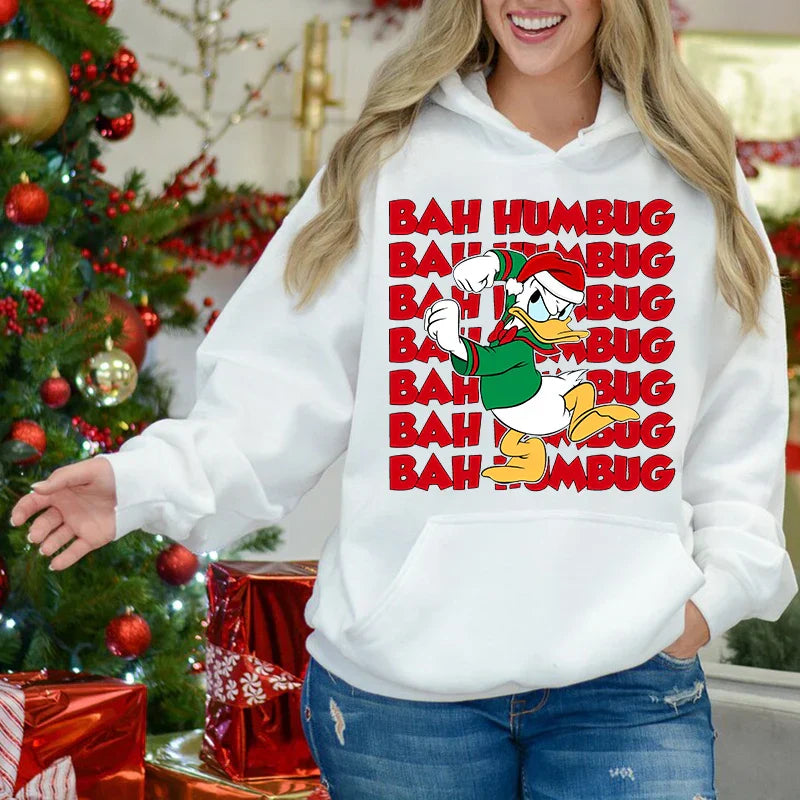 Charming Mickey Mouse Plus Velvet Sports Christmas Hoodie White 2 / S Hoodies-L