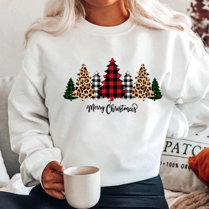 Graphic Santa Claus Reindeer Navidad Harajuku Y2K Unisex Christmas Hoodie White 7 / M Hoodies-L