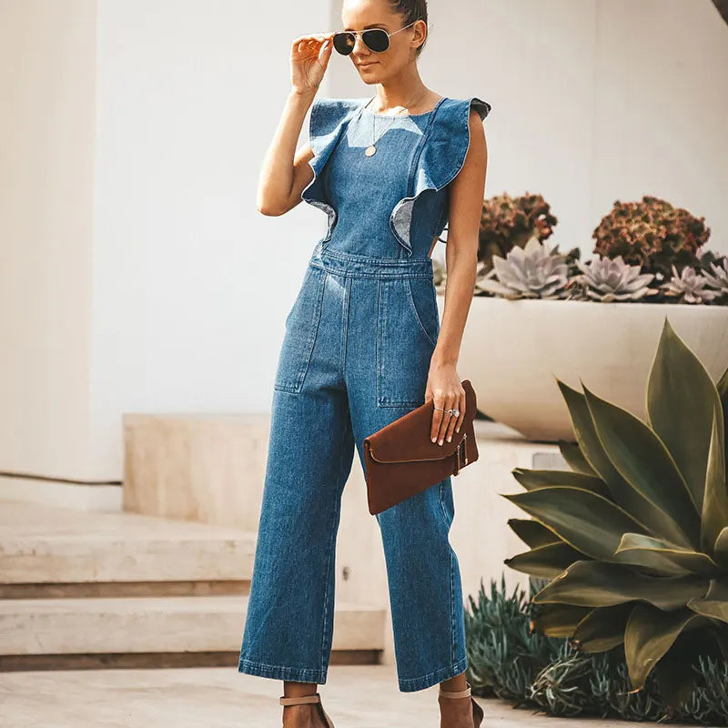 JuliaFashion - Sexy Straight Pants One Piece Women's Fashion Jumpsuits