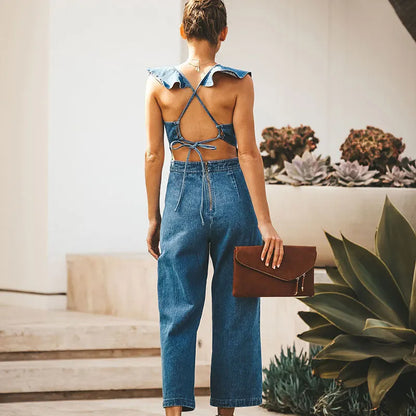 JuliaFashion - Sexy Straight Pants One Piece Women's Fashion Jumpsuits