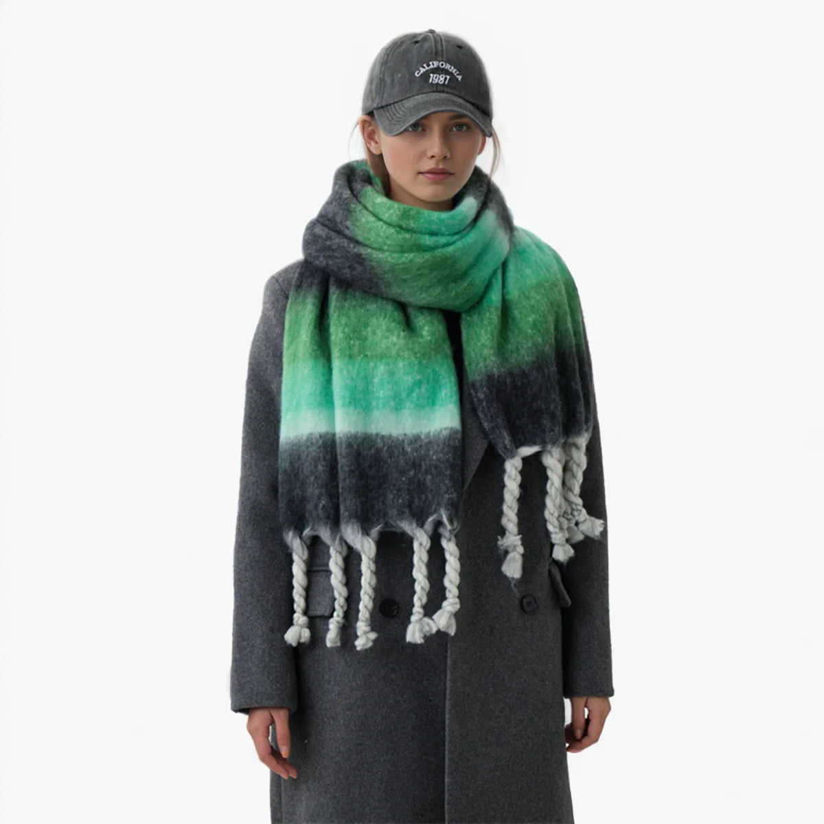 Cashmere Thick Warm Blanket Colorful Plaid With Long Tassels Soft Wrap Scarf Scarfs-L