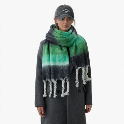 Cashmere Thick Warm Blanket Colorful Plaid With Long Tassels Soft Wrap Scarf Scarfs-L