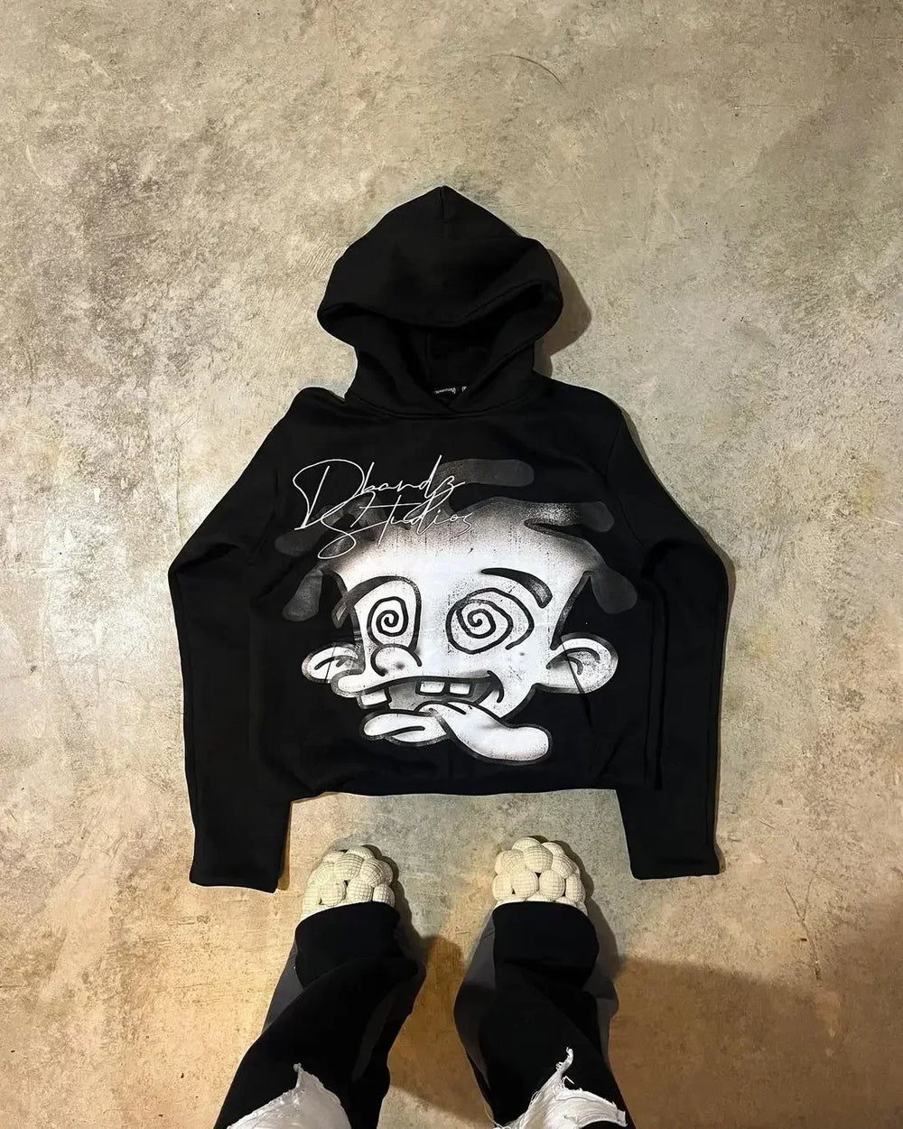 Autumn Fun Pattern Printed Hoodie black 1 / M