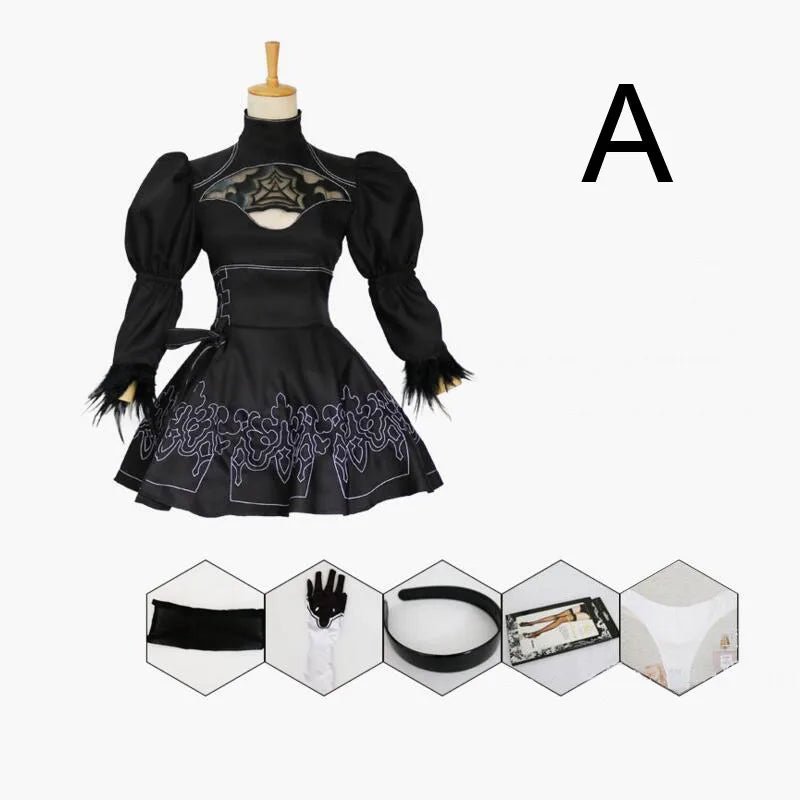 Nier Automata Yorha 2B Cosplay Women Fancy Halloween Party Costume