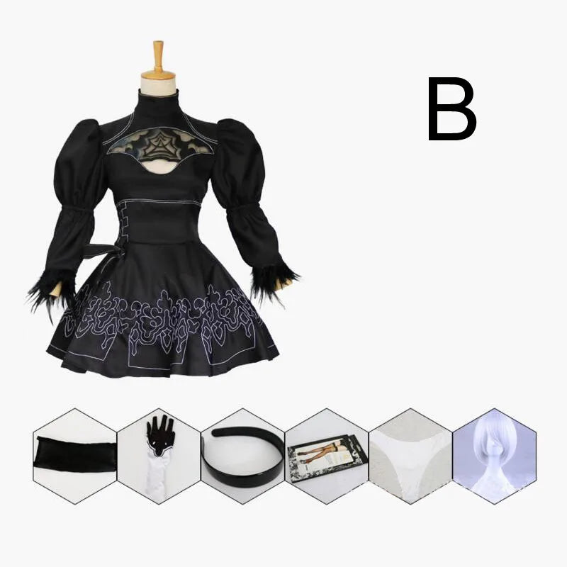 Nier Automata Yorha 2B Cosplay Women Fancy Halloween Party Costume