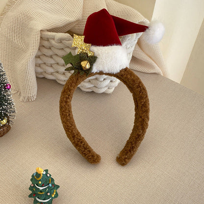 Plush Reindeer Antler Whimsical Festive Hair Accessory