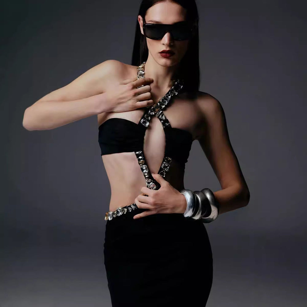 Vintage Gothic Strapless Bodycon Beaded Prom Dress promdress-250223