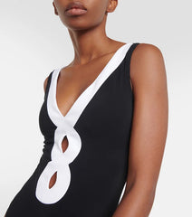 Infinity V-Neck Swimsuit  - Black