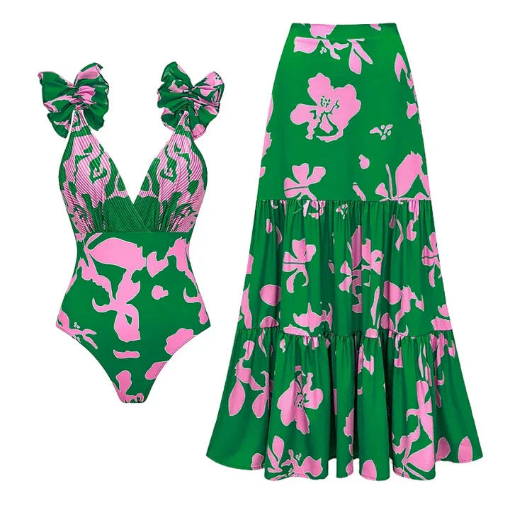 Meadow Swimsuit Set - Green