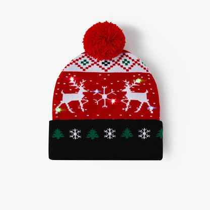 LED Reindeer Knit Christmas Hat
