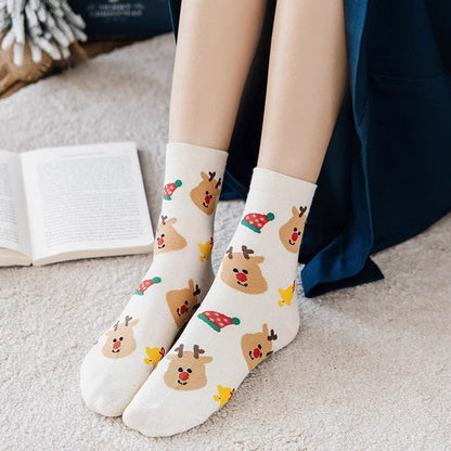 Cartoon Christmas Thick Warm Cute Crew Christmas Socks