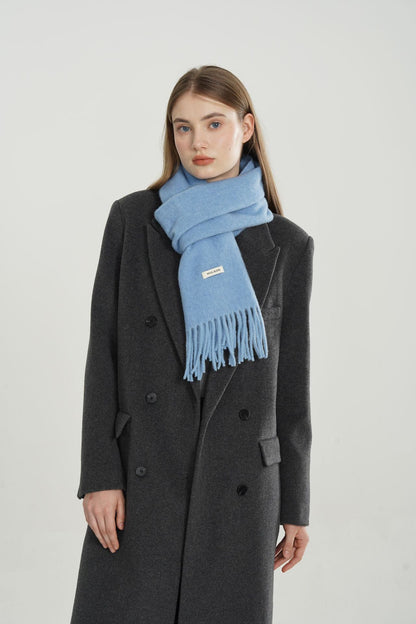 Woven Fringe Wool Blend Christmas Scarf