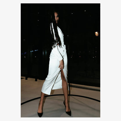 White French Slimming High Grade Retro Dress Knitted Slim Fit Wear Summer