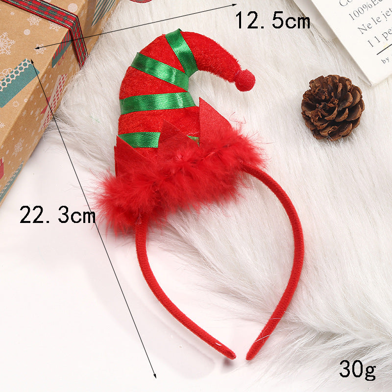 Christmas Cartoon Elf Hat Kids Adult Party Hair Accessory
