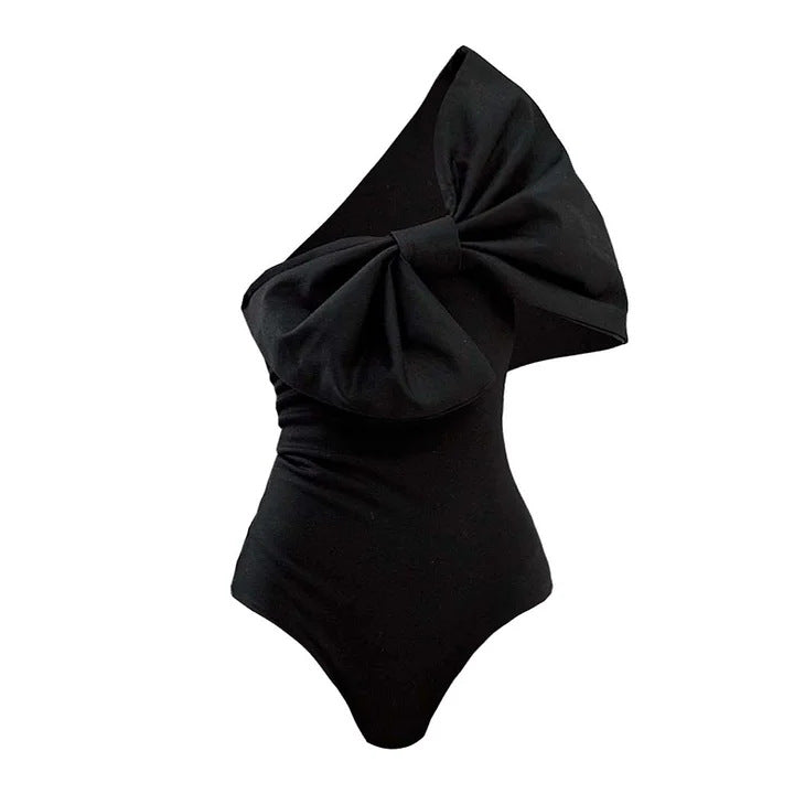 Twilight Noir One Shoulder Swimsuit  - Black