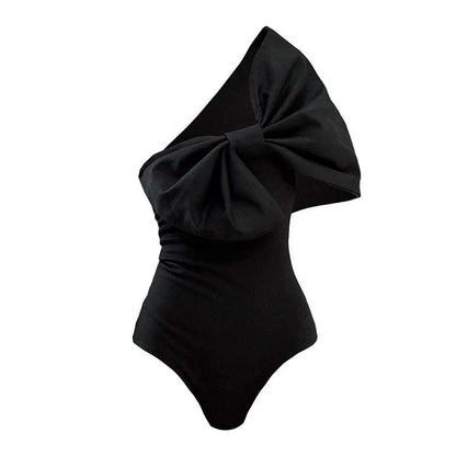 Twilight Noir One Shoulder Swimsuit  - Black