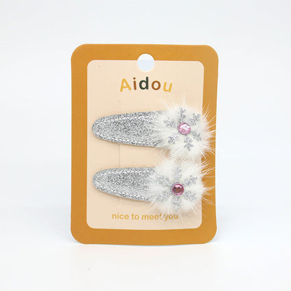 Cute Snowflake Santa Reindeer BB Clip Hair Accessory