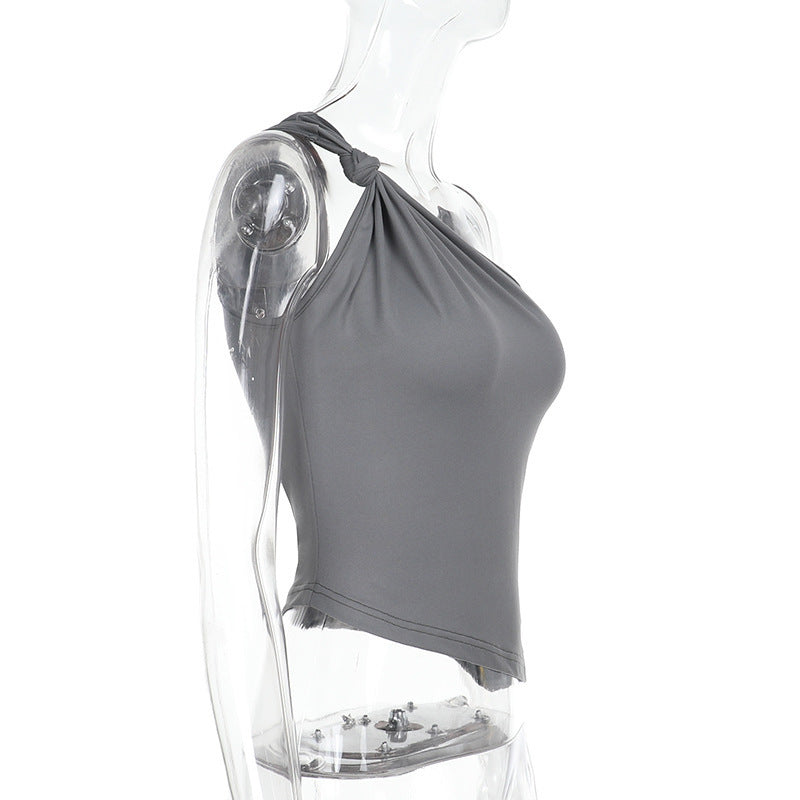 Cranston One-Shoulder Top - Grey