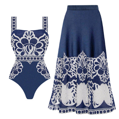 Monaco Blue Swimsuit Set - Blue