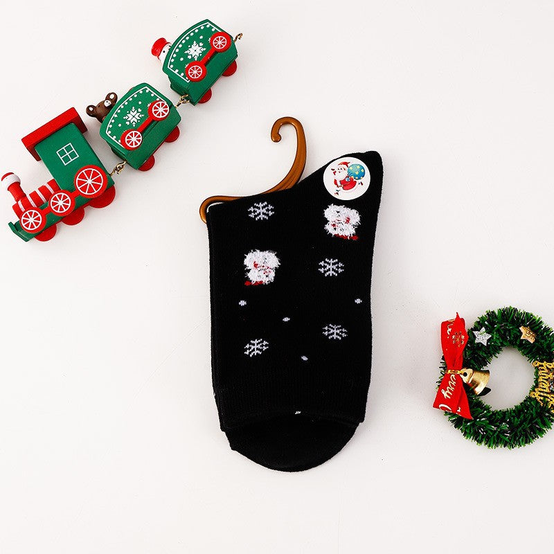 Cute Christmas Stripe Mid Calf Christmas Socks