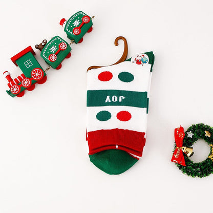 Cute Christmas Stripe Mid Calf Christmas Socks