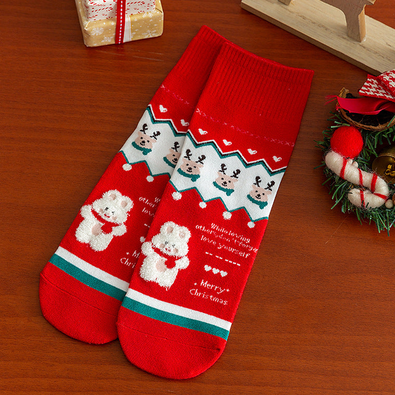 Cute Christmas Pattern Mid Calf Warm Christmas Socks