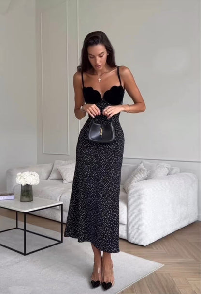 Inkwave Midi Dress - Black