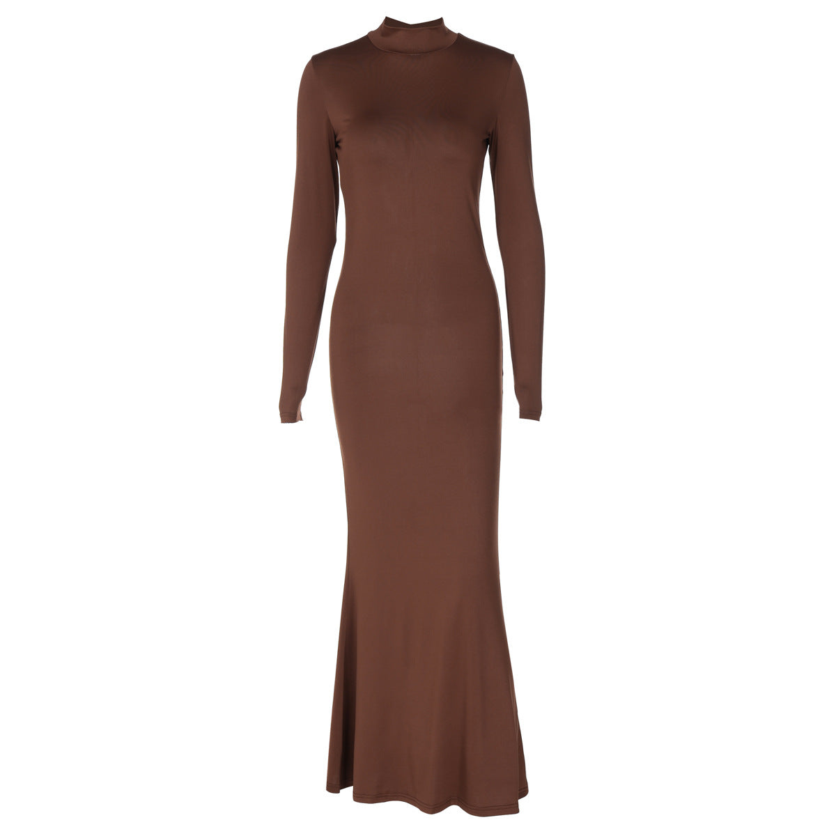 Long Sleeve Turtleneck Slimming Fishtail Dress Fall Design Slim Fit Sheath Dress