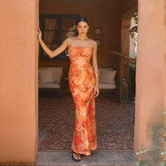 Gerbera Maxi Dress - Orange