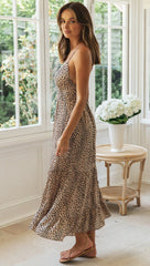 Saira Midi Dress - Brown