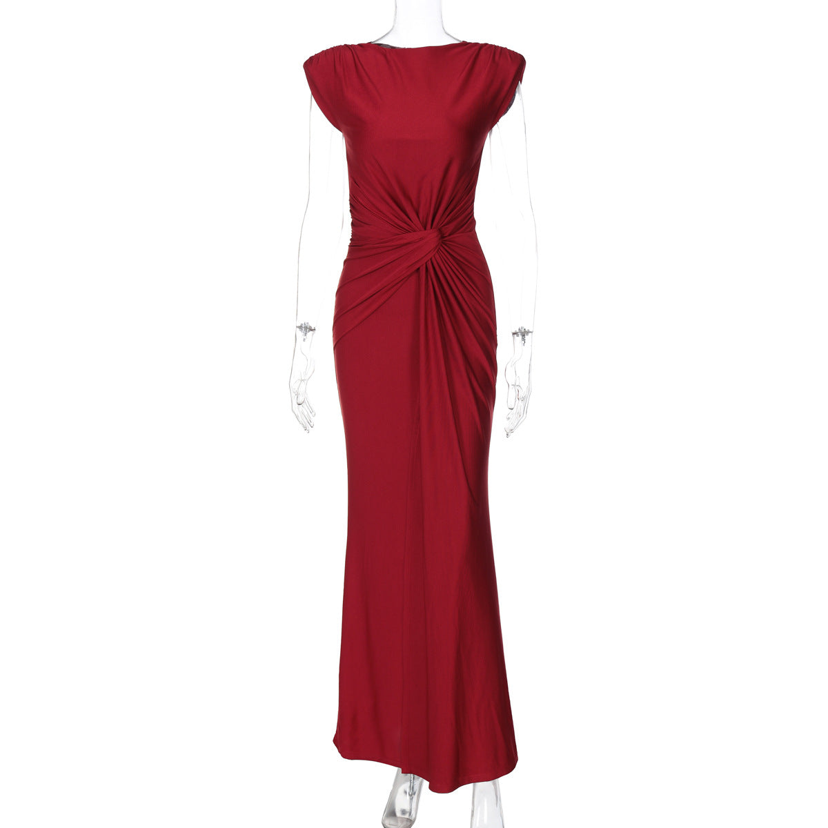 Slim Pleated Solid Color Sleeveless