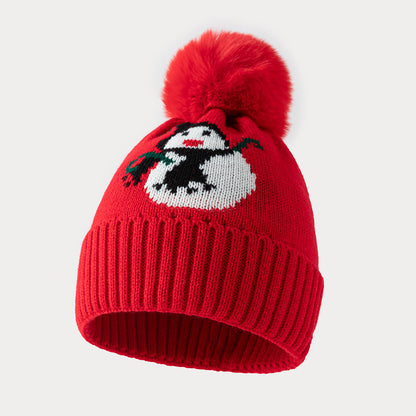 Snowman Pom Pom Knit Christmas Hat