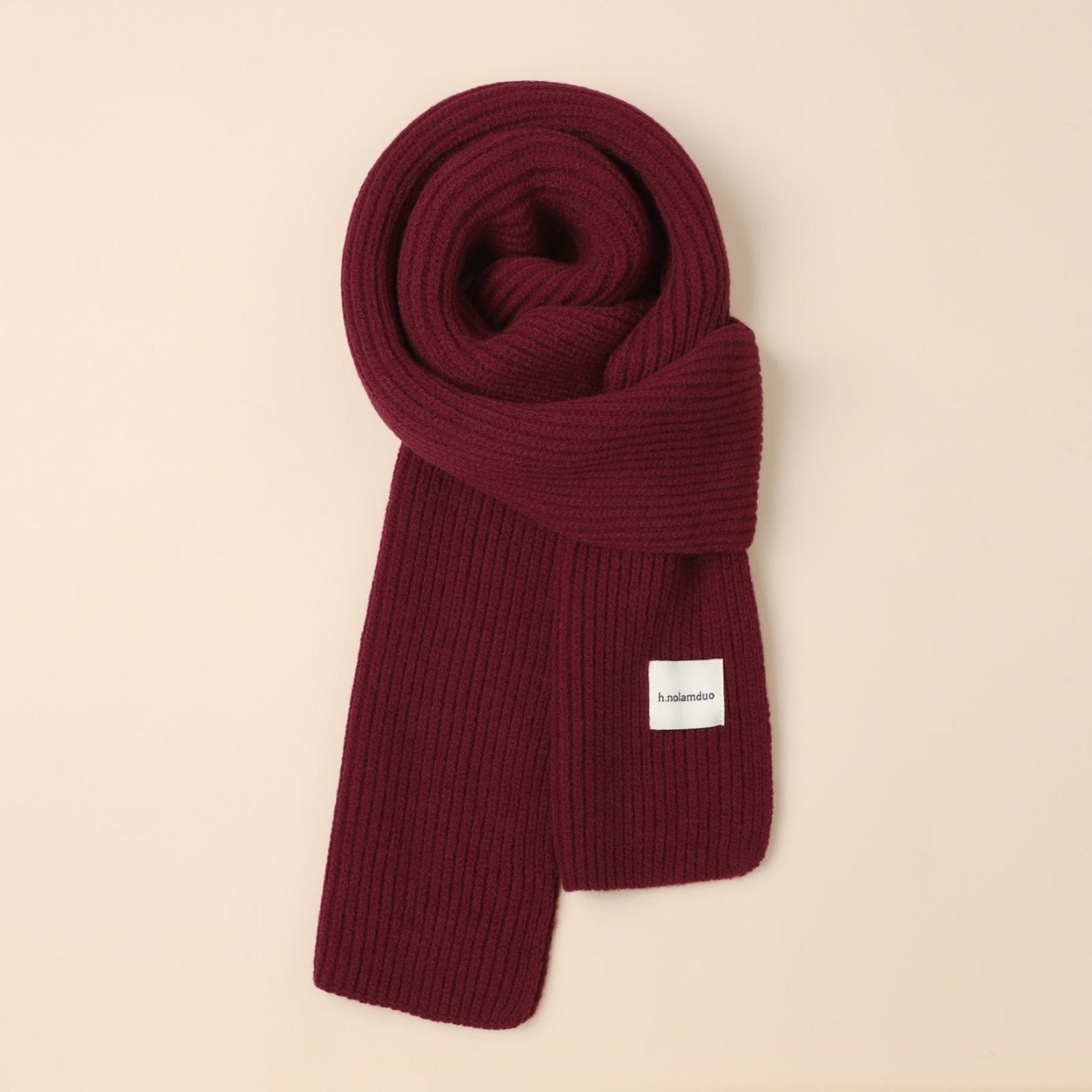 Solid Pompom Knit Christmas Scarf