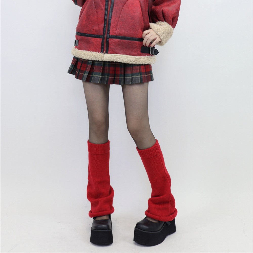 Knit Flared Wide Leg Christmas Leg Warmers