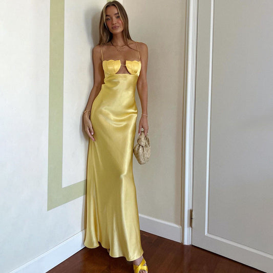 Shell Chest Cup Strap Dress Dress Backless Wearable