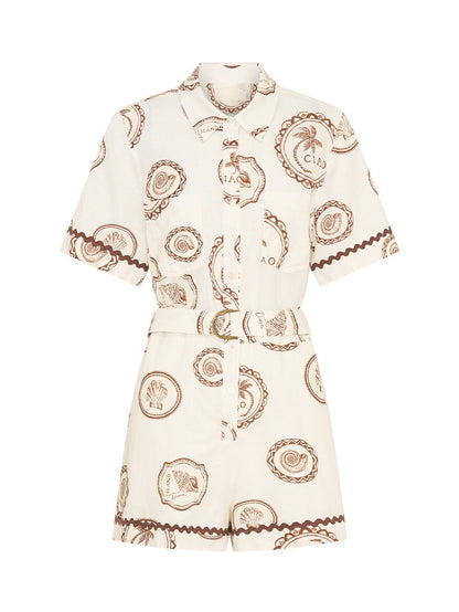 Reilly Romper - Apricot