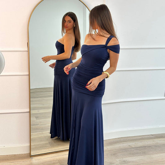 Elara Maxi Dress- Navy Blue