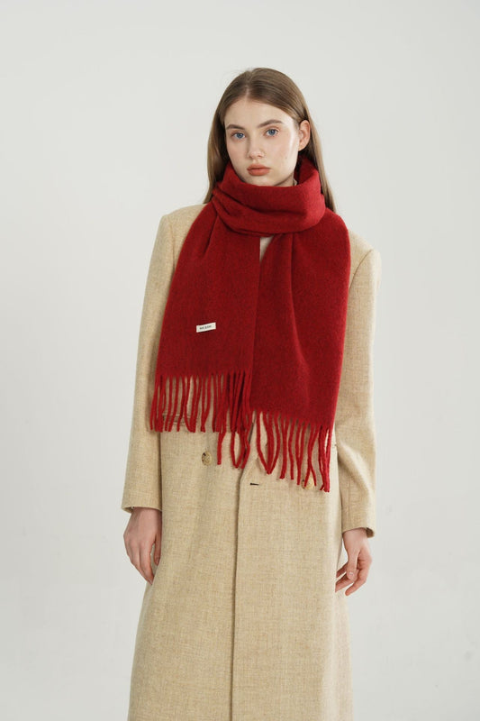 Woven Fringe Wool Blend Christmas Scarf