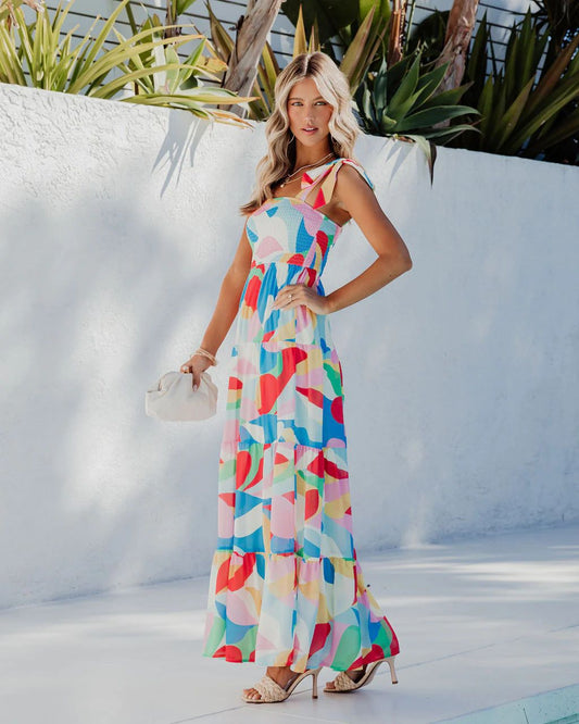 Elegant Floral Large Swing Strap Dress