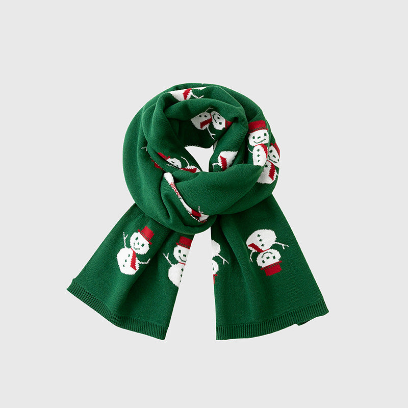 Textured Ribbed Knit Christmas Scarf