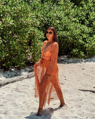 Dusty Rose Umbrella Skirt - Orange