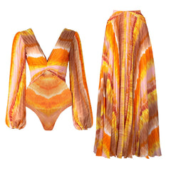 Coral Ember Swimsuit Set - Orange