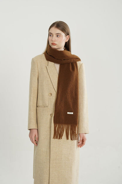 Woven Fringe Wool Blend Christmas Scarf