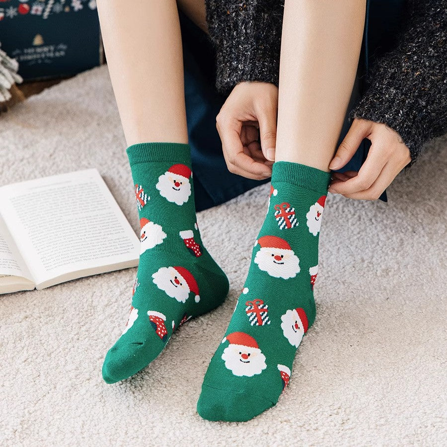 Cartoon Christmas Thick Warm Cute Crew Christmas Socks
